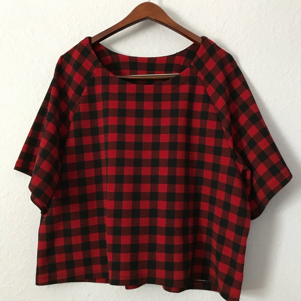 Bobeau oversized checkered shirt size large